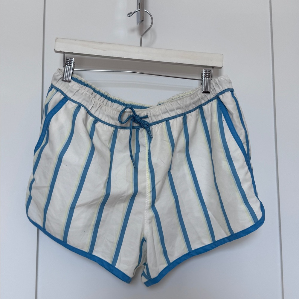 ASOS White and Blue Striped Athletic Shorts